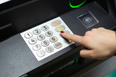 Closeup shot of electronic equipment for money in a bank