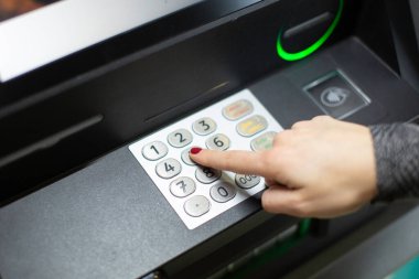 Closeup shot of electronic equipment for money in a bank