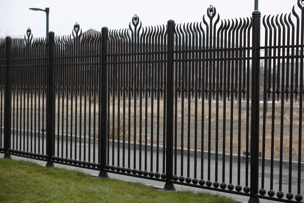 Metal Fence Row — Foto de Stock