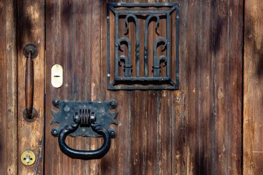 old wooden door with an ancient doors