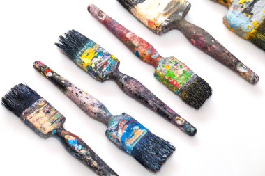 paint brushes and paintbrush on background