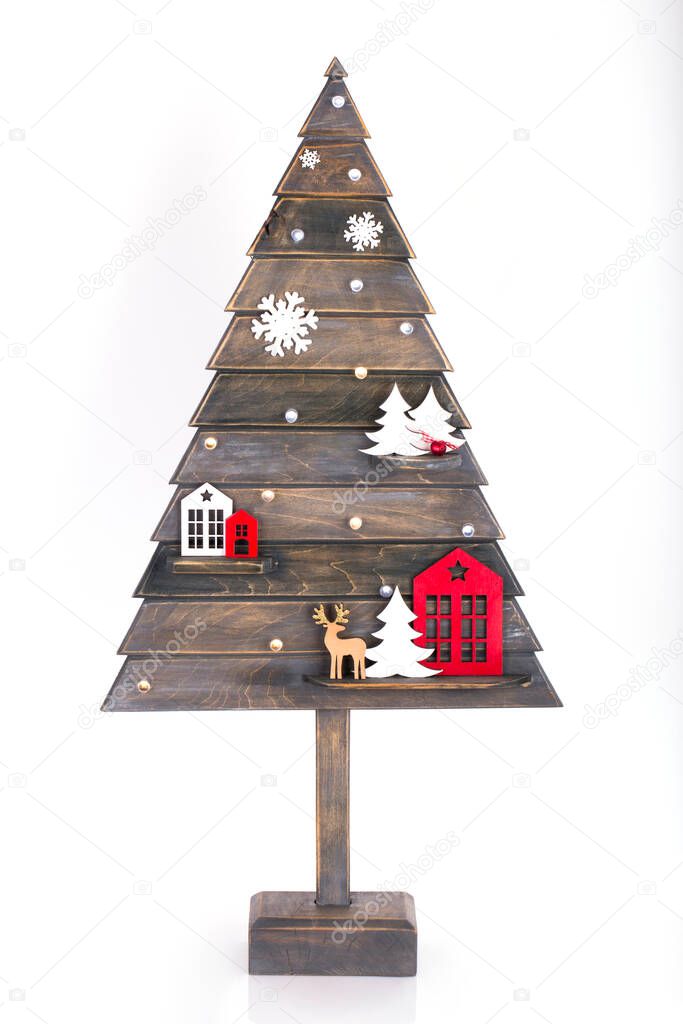 Christmas tree home decor isolated on a white background