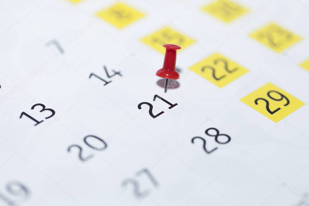 new year calendar. business concept. white background. close-up.