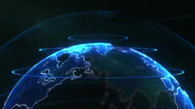 Dünya ve küre ile soyut bir arkaplan. 3d oluşturma