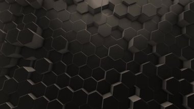 Siyah olarak 3B soyut altıgen geometri arkaplanı