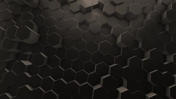 Fondo Geometría Hexágono Abstracto Negro — Vídeo de stock