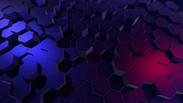 Abstract Hexagon Geometry Background Blue — Stok video