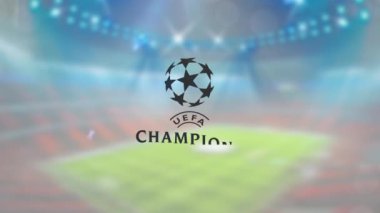 Bir stadyumun fotoğrafında UEFA logosu görünüyor.