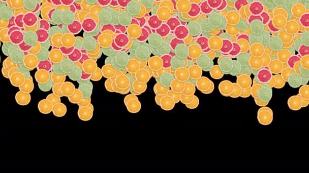 Animation Slices Fruits — Vídeo de stock