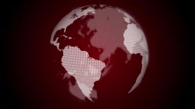 3D animation of digital Earth rotating, global network concept