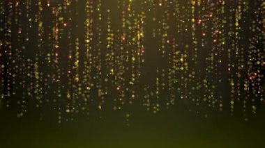 Koyu mavi arkaplana düşen parlak noktaların renkli animasyonu