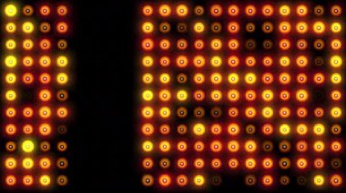 Parlak göz benzeri noktaların renkli animasyonları koyu siyah bir arka planda yanıp kayboluyor.