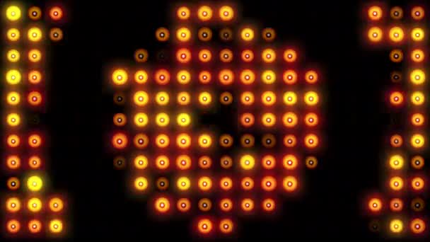 Colorful Animation Shiny Eye Dots Lighting Disappearing Dark Black Background — Vídeos de Stock