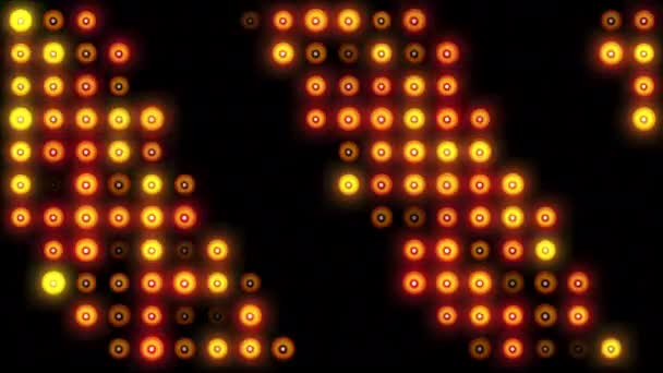 Colorful Animation Shiny Eye Dots Lighting Disappearing Dark Black Background — Vídeos de Stock