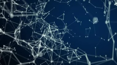 Mavi arkaplan üzerinde yüzen beyaz takımyıldızlarının 3B görüntülemesi