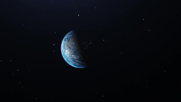 Render View Planet Earth Starry Galaxy — Video