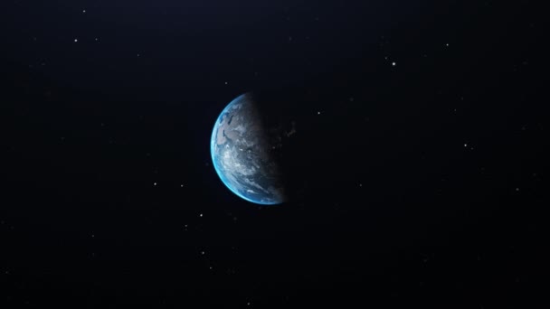 星の銀河での惑星地球の眺めの3Dレンダリング — ストック動画