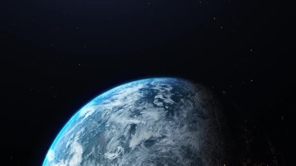 Render View Planet Earth Starry Galaxy — Stock videók