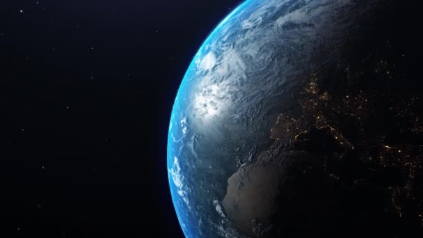 Vykreslení Pohledu Planetu Zemi Hvězdné Galaxii — Stock video