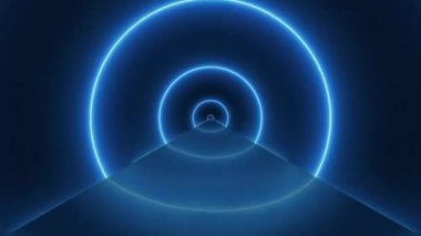 Neon mavi öncü dairesel portal arkaplan