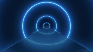 Neon mavi öncü dairesel portal arkaplan