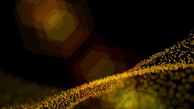 Parçacık dalgası. Dinamik dalgalı gelecekteki altın noktalar.