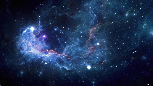 Fliegen Sie Durch Große Sternhaufen Und Galaxien Die Weiten Des — Stockvideo