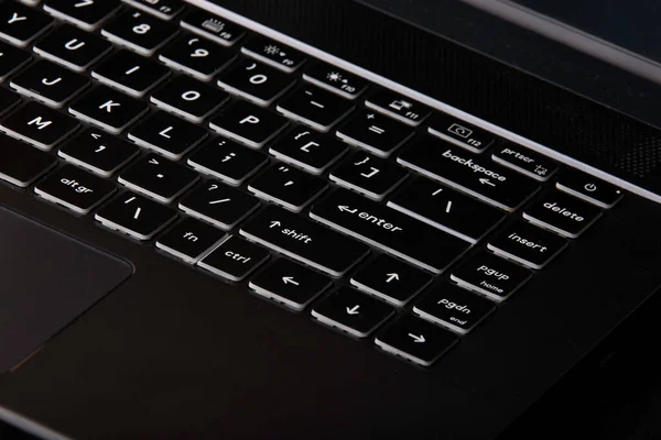 Laptop Keyboard Modern Laptop Closeup — стоковое фото