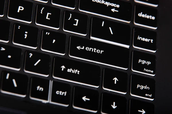 Laptop Keyboard Modern Laptop Closeup — Stock Photo, Image