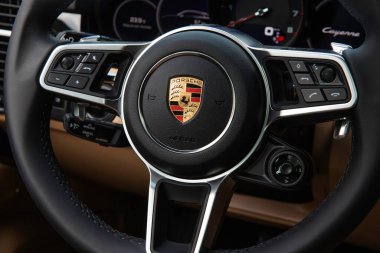 2020 porsche cayenne during presentation in Armenia. Armenia, Tsaghkadzor. August 01, 2020