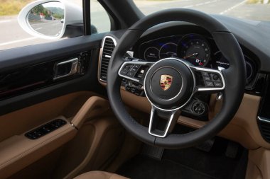 2020 porsche cayenne during presentation in Armenia. Armenia, Tsaghkadzor. August 01, 2020