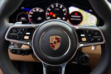 2020 porsche cayenne during presentation in Armenia. Armenia, Tsaghkadzor. August 01, 2020