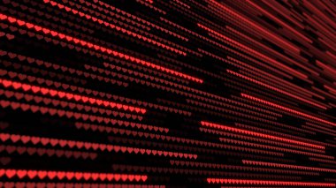  Kalpler. Sevgililer Günü 'nde kalplerin soyut arkaplanı