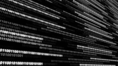 Dijital kod arka planı. Matris biçimi programı.