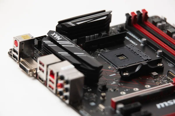 Nahaufnahme Einer Computermotherboard — Stockfoto