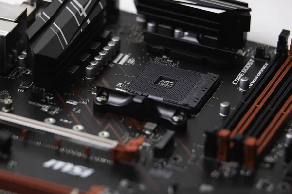 Tutup Dari Sebuah Motherboard Komputer — Stok Foto