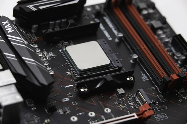 Nahaufnahme Einer Computermotherboard — Stockfoto