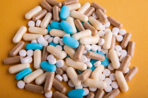 Medicamentos Diferentes Comprimidos Comprimidos Pílulas Medicina Farmacêutica — Fotografia de Stock