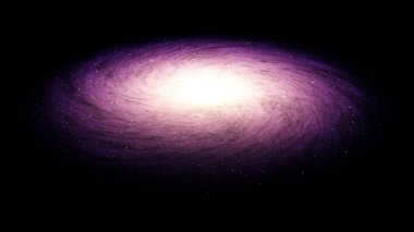 Galaksi, yıldızsız kara arka planda. 3d oluşturma