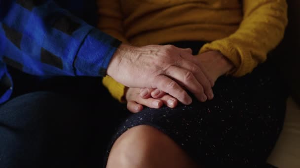 Cinta Abadi Pandangan Tertutup Dari Pasangan Dewasa Yang Memegang Tangan — Stok Video
