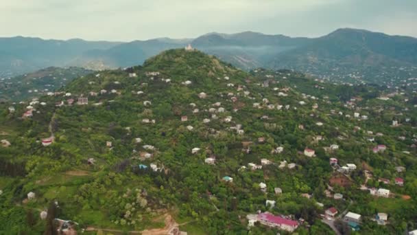 Vue Ascendante Mont Sameba Église Sainte Trinité Sameba Batoumi Adjara — Video