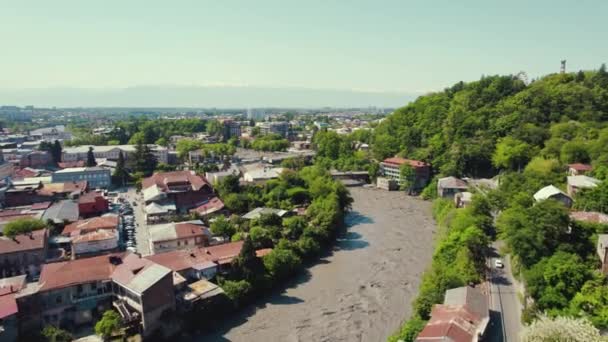 Uitzicht Rivier Rioni Kutaisi Georgië Hoge Kwaliteit Beeldmateriaal — Stockvideo