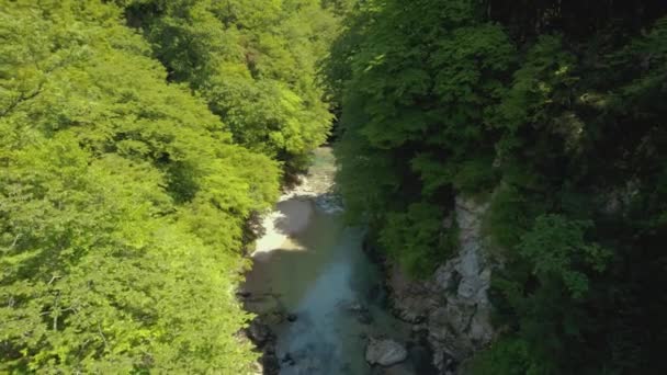 Top Koel Uitzicht Een Dunne Rivier Canyon Hoge Kwaliteit Beeldmateriaal — Stockvideo