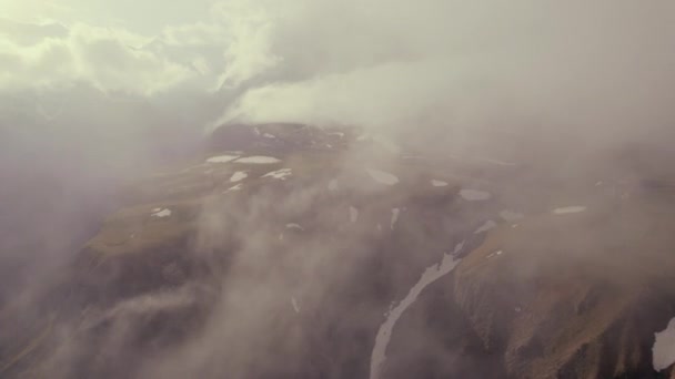 Ascending View Mountains Clouds High Quality Footage — Stock Video