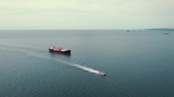 Karadeniz Batumi Gürcistan Küçük Bir Gemi Sıvı Kargo Taşıyan Bir — Stok video