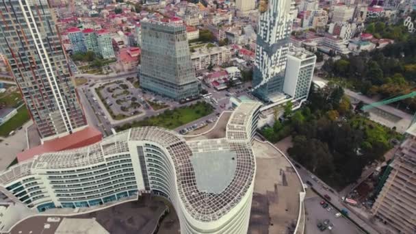 Vista Volo Uccello Della Straordinaria Città Batumi Suo Edificio Regione — Video Stock