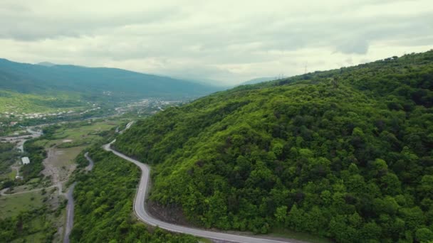 Uitzicht Prachtige Bergweg Luchtfoto Hoge Kwaliteit Beeldmateriaal — Stockvideo