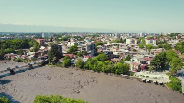 Kafkasya Gürcistan Daki Antik Kutaisi Şehrinin Yüksek Açılı Manzarası Yüksek — Stok video