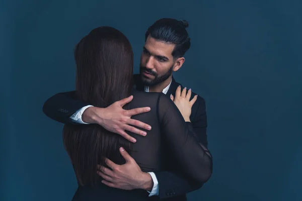 Verleidelijke Knappe Elegante Man Die Liefdevol Kijkt Naar Zijn Jonge — Stockfoto