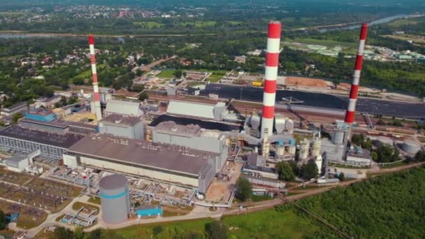 2022 Varsovia Polonia Planta Calor Energía Vista Desde Perspectiva Los — Vídeo de stock